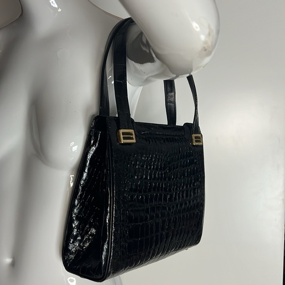 Large Structured Crocodile Shoulder Hand Bag - Picture 4 of 16